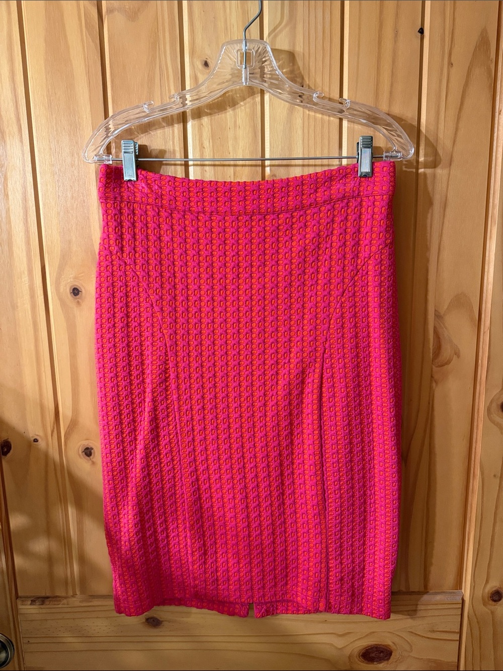 Anthropologie Hot Pink Textured Pencil Skirt